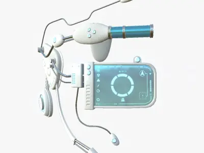 SciFi Glasses E02 White Blue - Character Design Fashion Low-poly 3D model