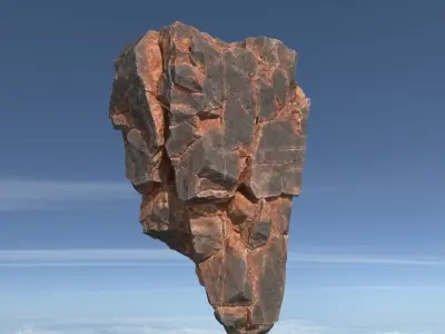 Low poly Desert Floating Island Rock Pack 211205 Low-poly 3D model