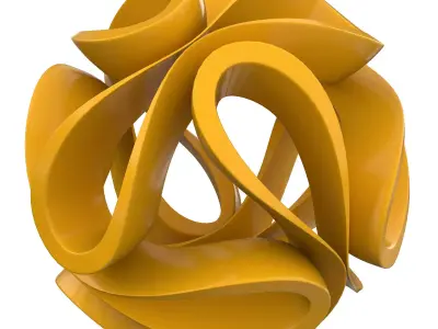 Tabachin Ribbion street yellow sculpture 3D model