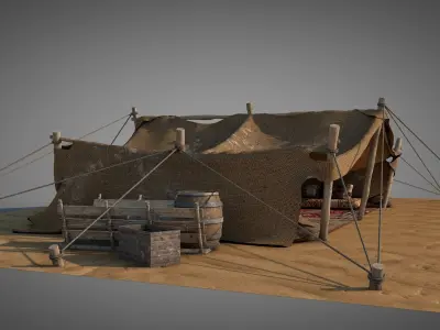 Bedouin Desert Tent v1 3D model