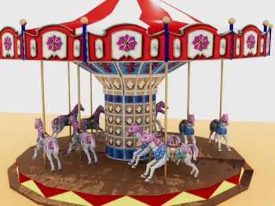 CAROUSEL 3D Low-poly 3D model