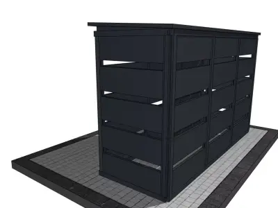 Modular Outdoor Trash Bin Shelter 3D model