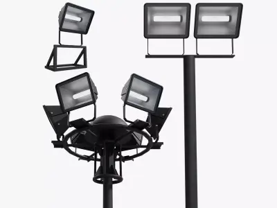 Flood Light Tower Low-poly 3D model