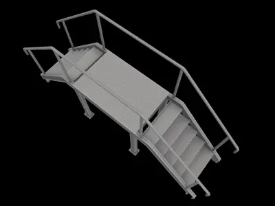 Stair metal ladder Low-poly 3D model