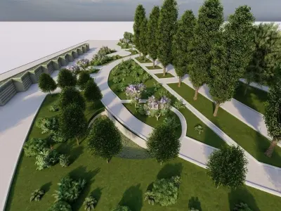 park-public park-Private Park Landscape 3D model