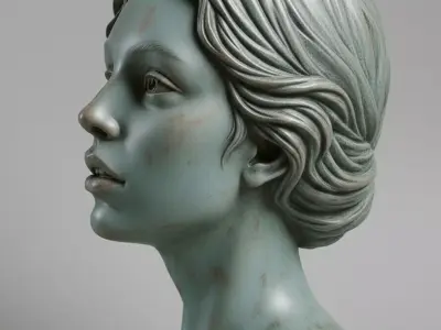 classical female bust sculpture 3D model purchase