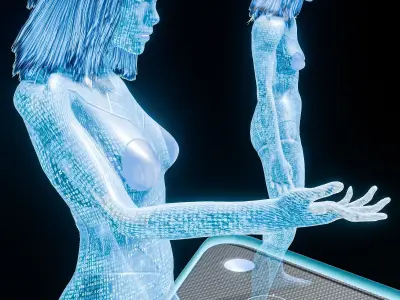 Artificially intelligent Character Low-poly 3D model