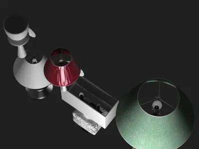 table and wall lamps set  3D model