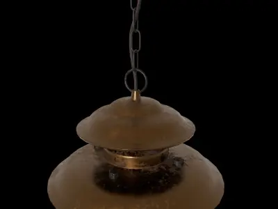 Old Retro Lantern Lamp Low poly - ELK Wikshire 1 Light Pendant Low-poly 3D model