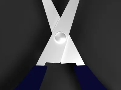 Scissors two pairs of Low-poly 3D model