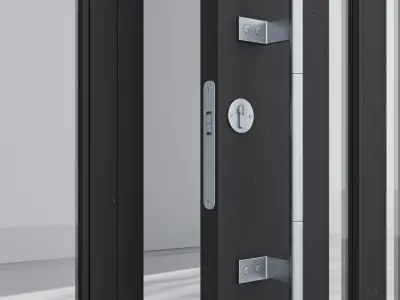 Aluminium door 128 3D model