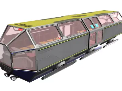 SciFi Tram Shuttle  Low-poly 3D model