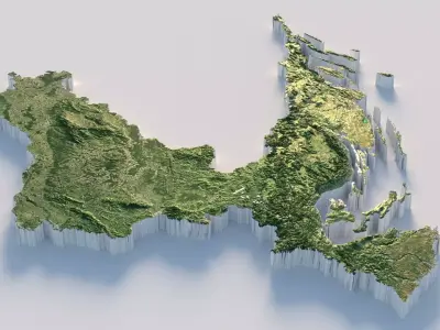 Croatia Hrvatska Country Terrain 3D model