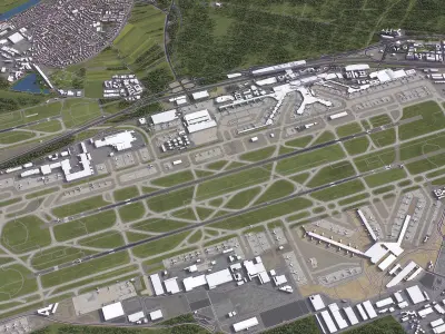 Frankfurt Airport - FRA Low-poly 3D model