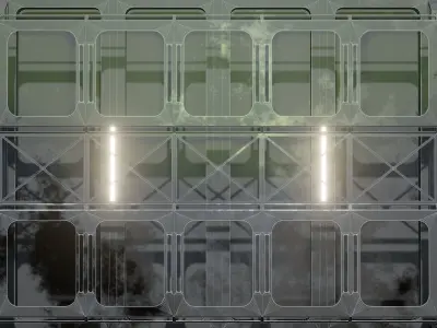 Sci-fi interior great hall 3D model