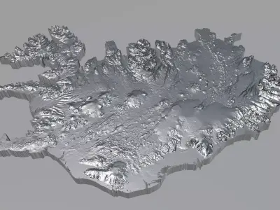 Iceland Terrain Country 3D model