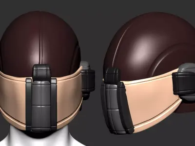 helmet scifi high poly sculpt  ver 2 3d printable  3D model