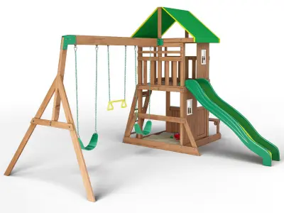 Oakmont All Cedar Swingset 3D model