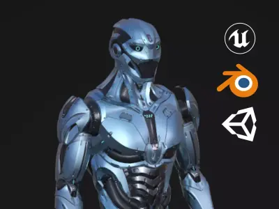 Modular Robot Low-poly 3D model