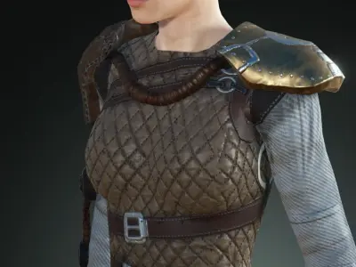 Steampunk rigged character Low-poly 3D model