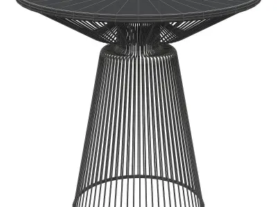 Glass and Metal Round Gold Side Table 3D model