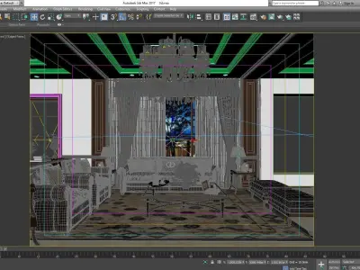 Modern home interior 3D model purchase