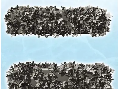 Long bush with foliage 3 3D print model