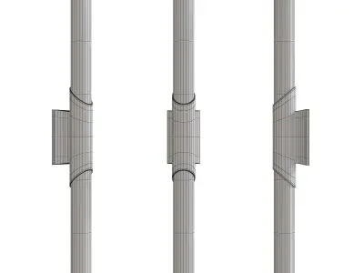 Pylon LED Double Wall Sconce Low-poly 3D model