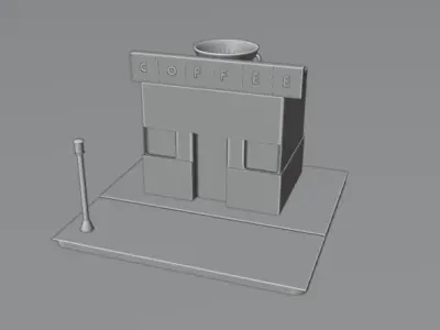 3D coffee shop cartoon 3D model