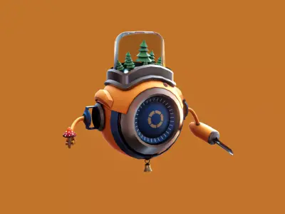 Farmer - Agricultural robot Low-poly 3D model