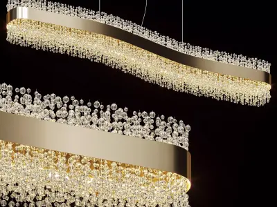 Suspended chandelier LUSINE by Lampatron 150cm 3D model