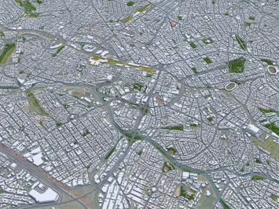 Campinas Brazil 25km Low-poly 3D model