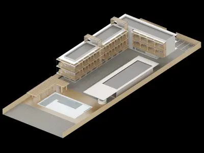 motel near sea 3D model