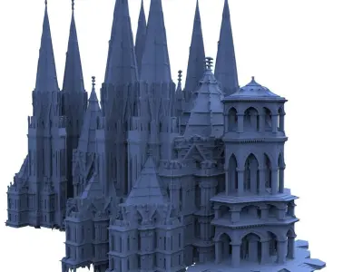 Elven city lothlorian forest castle 3D 3D model