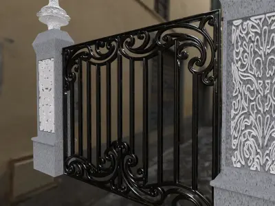 Exterior  Gate architectural DOOR  Low-poly 3D model