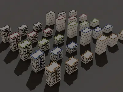 Cartoon Building Low Poly Building D 30 Variant Low-poly 3D model