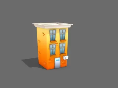 Cartoon Lowpoly Builds Low-poly 3D model