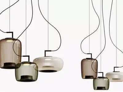 Brokis Brokisled Glass Pendant Lamp Double 3D model