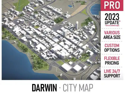 Darwin - 3D City Model Low-poly 3D model