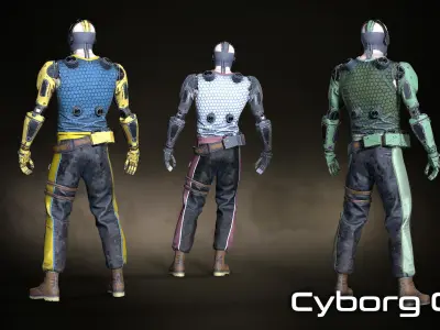 Cyborg 01 Low-poly 3D model