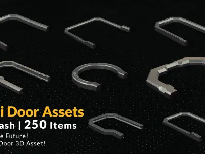 250 Sci-fi Door Kit Bash - 20 Sci-fi Door 3D Asset 3D model