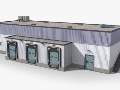 Factory x21 Low-poly 3D model