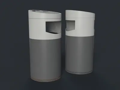 Street Trash Can 9 PBR Game Ready Low-poly 3D model