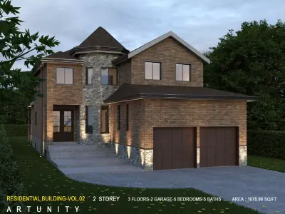 Residential-Building-vol-02-3Dmodel Low-poly 3D model