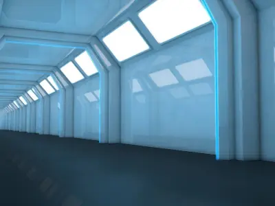 Sci Fi Corridor 3D model 57