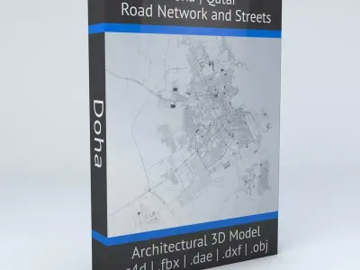 Doha Road Network and Streets 3D model