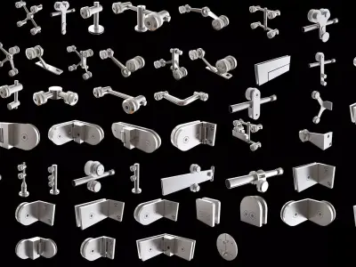 hardware for window 3D models in stainless steel 3D model