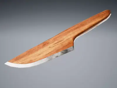 Wooden Knife 001 - Light Low-poly 3D model