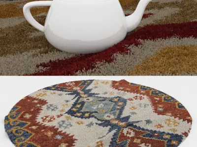 Round Rug Set 47 3D model