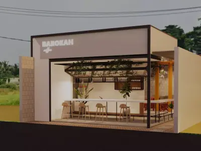 Outdoor Cafe 7x10 with SketchUp DWG and Lumion Files 3D model